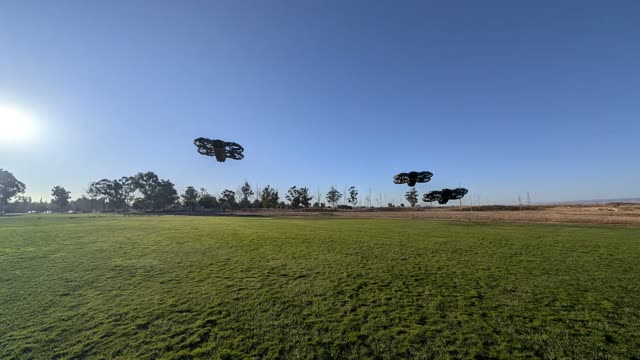 Three consumer drones, one runner, no shared clock