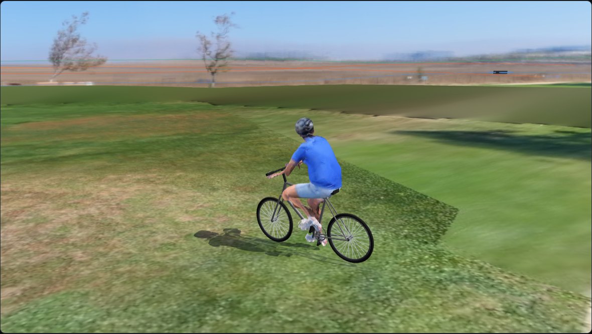 Cyclist and fitted bicycle in the T1 4D replay